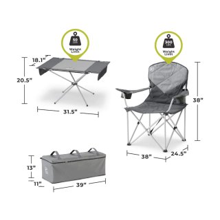 Tienda de campaña 4 personas CORE con sillas, mesa