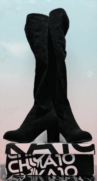 Botas Altas Negras por Encima de la Rodilla