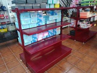 Góndola expositor metálico doble cara para tienda
