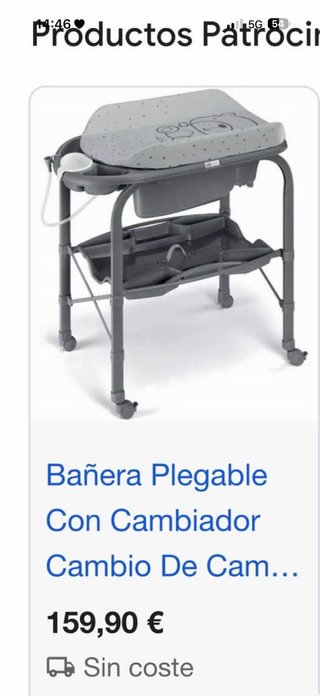 Bañera Plegable con Cambiador