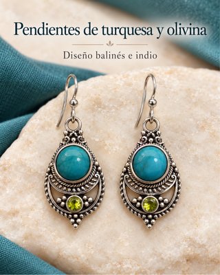 Pendientes de Turquesa y Olivina