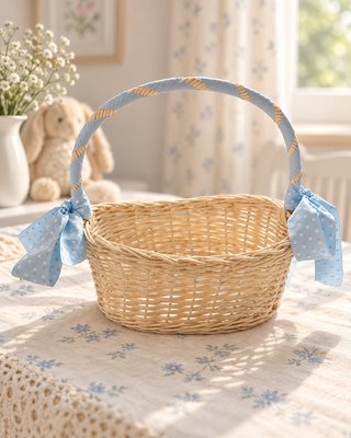 Cesta de mimbre para regalo o canastilla