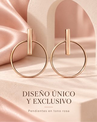 Pendientes de Aro con Diseño Geométrico color rose