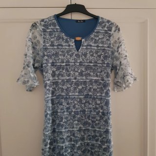 Vestido de Fiesta Bes-Bes Azul y Blanco