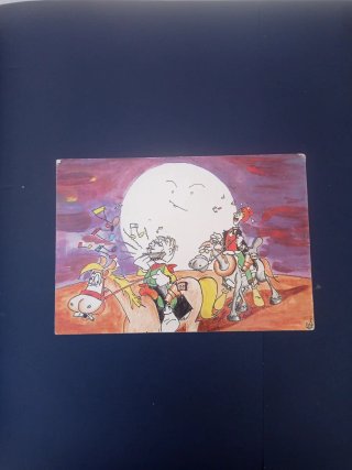 Tarjeta postal vintage cómica año 1999