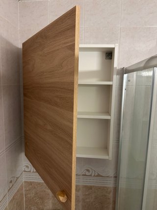 Armario de baño madera y cristal