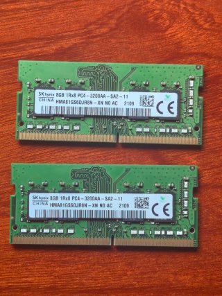 2x8GB (16Gb RAM) SK Hynix DDR4 PC4-3200AA SODIMM