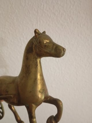 Caballo y Carro de Bronce Decorativo