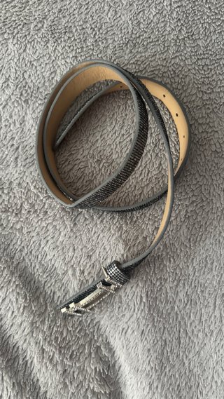 Cinturón gris plateado con pedrería 1m