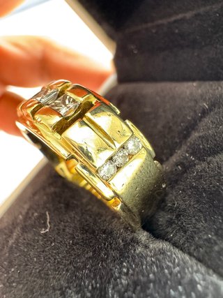 Anillo Oro 14k Diamante Princesa