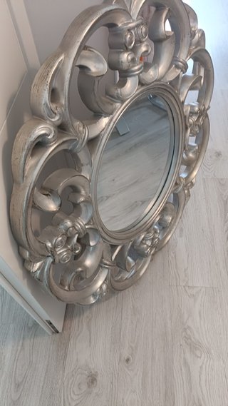 ESPEJO DECORATIVO BARROCO PLATEADO