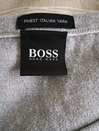 Jersey Hugo Boss Gris Claro Cuello Pico XXL