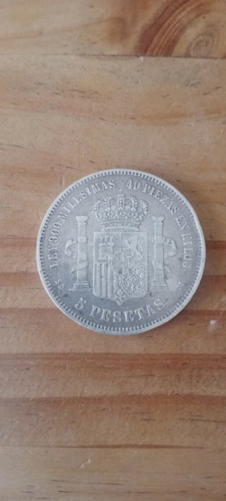 Moneda de 5 Pesetas de Plata