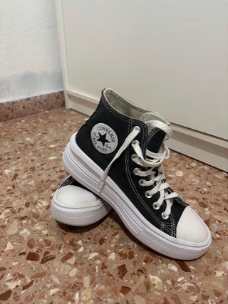 Converse plataforma negras y blancas