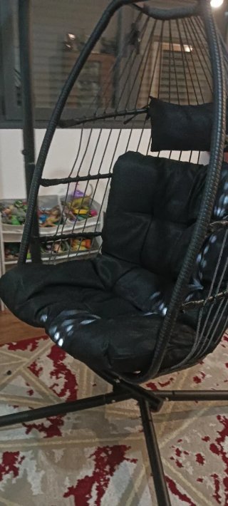 Silla Colgante Negra con Soporte