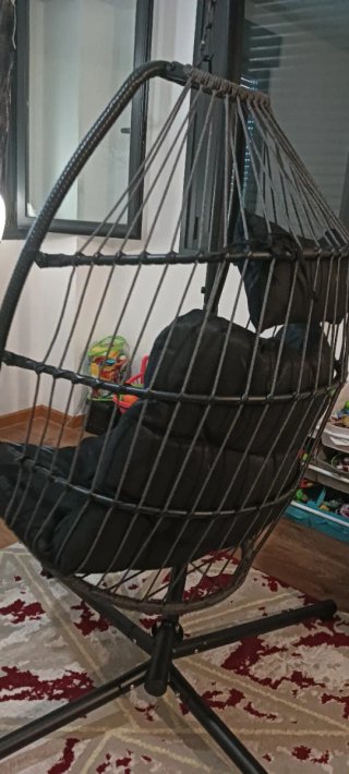 Silla Colgante Negra con Soporte
