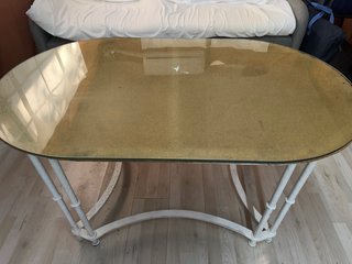 Mesa de Forja con Cristal y Madera