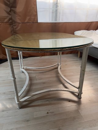 Mesa de Forja con Cristal y Madera