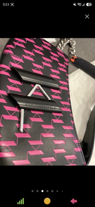 Bolso de Hombro Karl Lagerfeld Negro y Rosa
