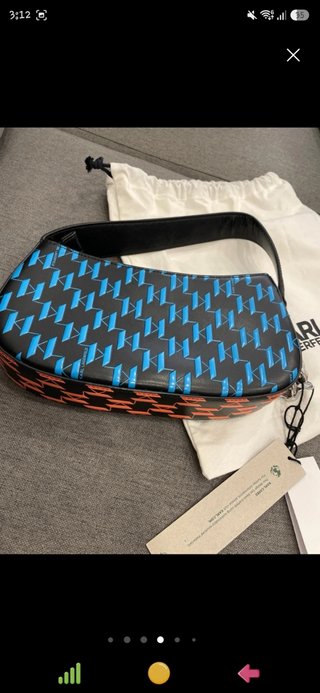 Bolso de Hombro Karl Lagerfeld Negro y Rosa