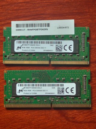 2x 8GB DDR4 SODIMM Micron PC4-3200AA
