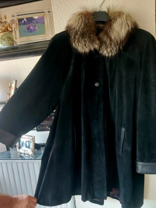 Chaqueton largo de piel autentica