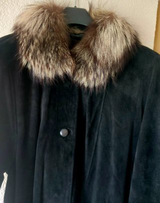 Chaqueton largo de piel autentica