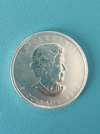 Lotto di 5 monete in argento Maple Leaf Canada 1 oz .9999
