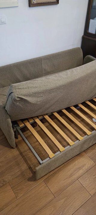 Sofá Cama Beige/Marrón Tela