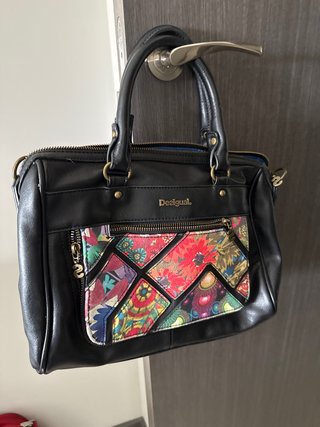 Bolso Desigual Negro con Estampado Multicolor