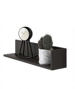 Estantería de pared Lyxury MDF negro relieve