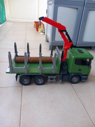 Camión Transportador Bruder con Grúa