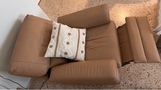 Sillón Reclinable de Cuero Marrón