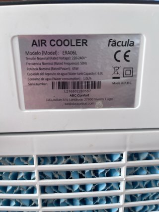 Climatizador Evaporativo Facula 6L