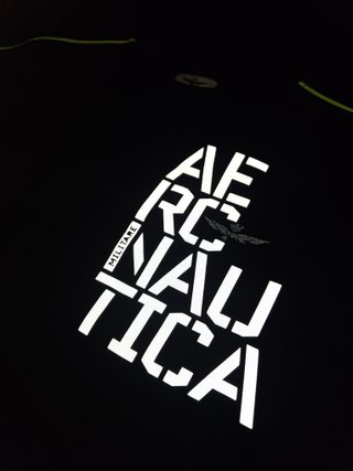 Felpa Aeronautica Militare, nera con stampa fluo