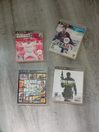 Lote 4 Juegos PS3: FIFA 14, GTA V, MLB 2K11, CoD M