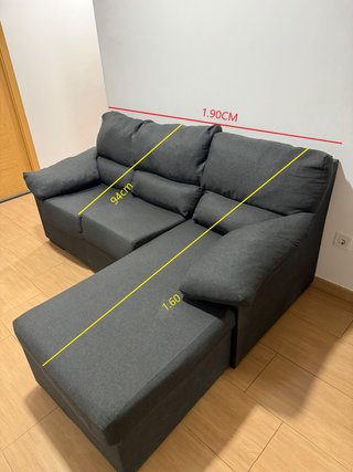 Sofá modular gris de tela