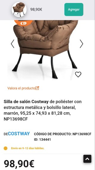 Costway Silla de salón de poliéster con estructura