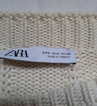 Jersey Zara Beige y Negro Talla S