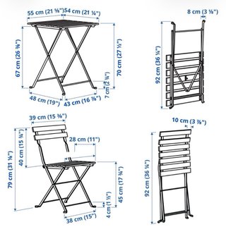 Mesa y Silla Terraza Plegable