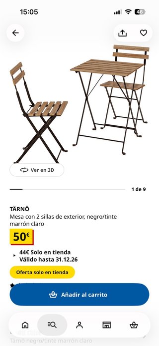 Mesa y Silla Terraza Plegable