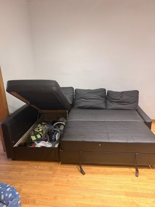 Sofá Cama Negro Piel
