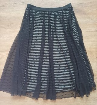 Falda midi Esprit negra con lunares