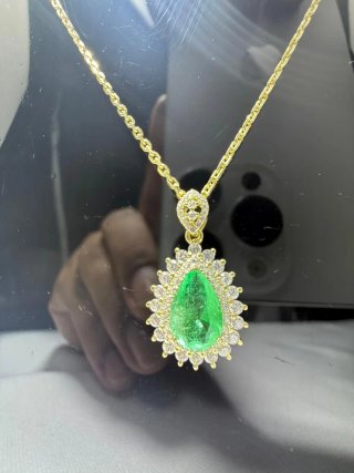 Colgante de Plata S925 con Esmeralda