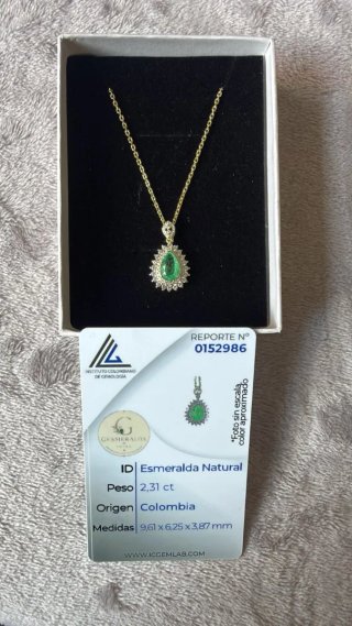 Colgante de Plata S925 con Esmeralda