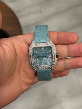 Cartier Santos Azul con Diamantes