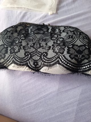 Exclusivo Bolso fiesta encaje negro y blanco