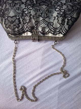 Exclusivo Bolso fiesta encaje negro y blanco
