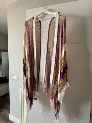 Chal Calado Morado y Blanco