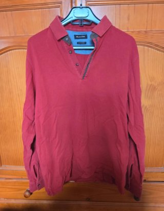 Massimo Dutti Polo Rojo Manga Larga